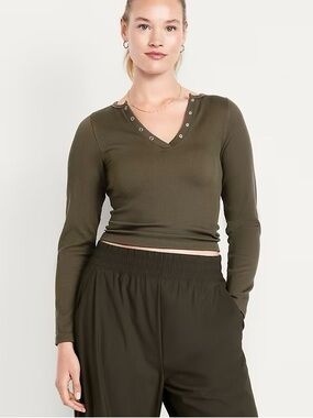 NWT Old Navy Exhale Seamless Long Sleeve, Green, Size S